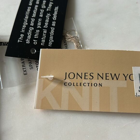 New Jones New York tan and brown pattern shell sweater‎ knit size small - Picture 5 of 7